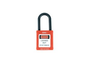 SAFECORE non-conductive safety padlock with nylon shackle in red