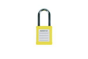 SAFECORE safety padlock with steel shackle in yellow