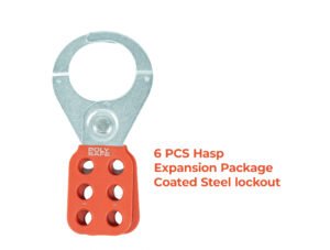 SAFECORE coated steel lockout hasp expansion package 6 pieces